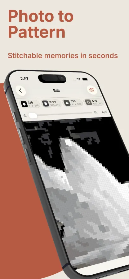 Photo to pattern — stitchable memories in seconds